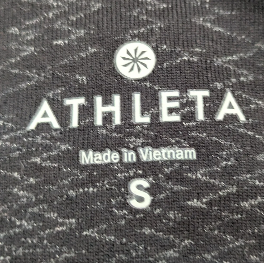 Athleta Salutation High Rise 7/8 Length Black Gray Zig Zag Textured Leggings S